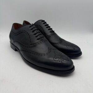 BRAND NEW Marc Joseph New York Madison Navy Blue Leather Wingtips Size 10 US